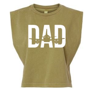 Funny Airplane Pilot Dad Aviation Lover Gift Dad Pilot Garment-Dyed Women's Muscle Tee