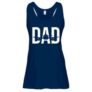 Funny Airplane Pilot Dad Aviation Lover Gift Dad Pilot Ladies Essential Flowy Tank