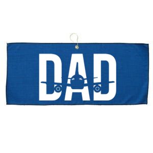 Funny Airplane Pilot Dad Aviation Lover Gift Dad Pilot Large Microfiber Waffle Golf Towel