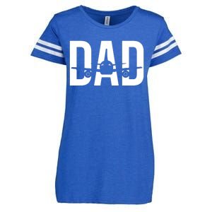 Funny Airplane Pilot Dad Aviation Lover Gift Dad Pilot Enza Ladies Jersey Football T-Shirt