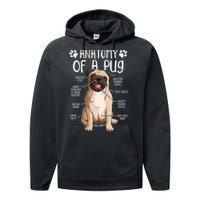 Funny Anatomy Pug Dog Pug Lover Performance Fleece Hoodie