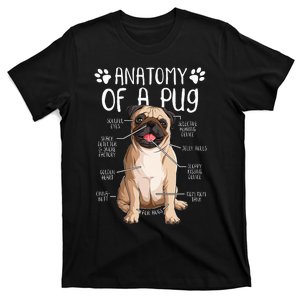 Funny Anatomy Pug Dog Pug Lover T-Shirt