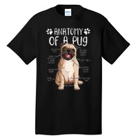 Funny Anatomy Pug Dog Pug Lover Tall T-Shirt