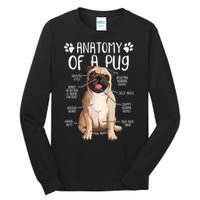 Funny Anatomy Pug Dog Pug Lover Tall Long Sleeve T-Shirt