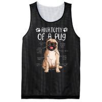 Funny Anatomy Pug Dog Pug Lover Mesh Reversible Basketball Jersey Tank