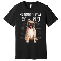 Funny Anatomy Pug Dog Pug Lover Premium T-Shirt