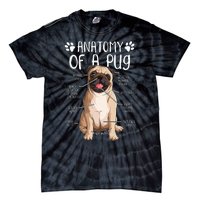 Funny Anatomy Pug Dog Pug Lover Tie-Dye T-Shirt