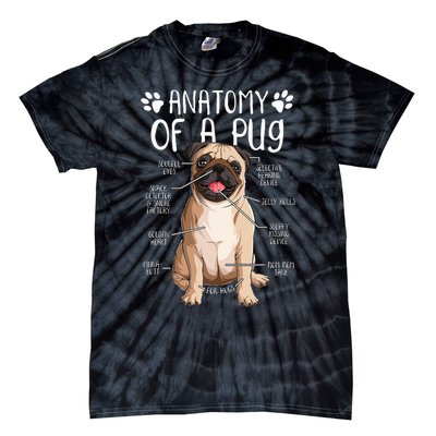 Funny Anatomy Pug Dog Pug Lover Tie-Dye T-Shirt