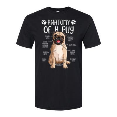 Funny Anatomy Pug Dog Pug Lover Softstyle CVC T-Shirt