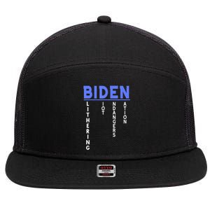 Funny Anti President Joe Biden Idiot, Democratic Republican 7 Panel Mesh Trucker Snapback Hat