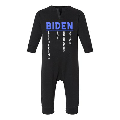 Funny Anti President Joe Biden Idiot, Democratic Republican Infant Fleece One Piece