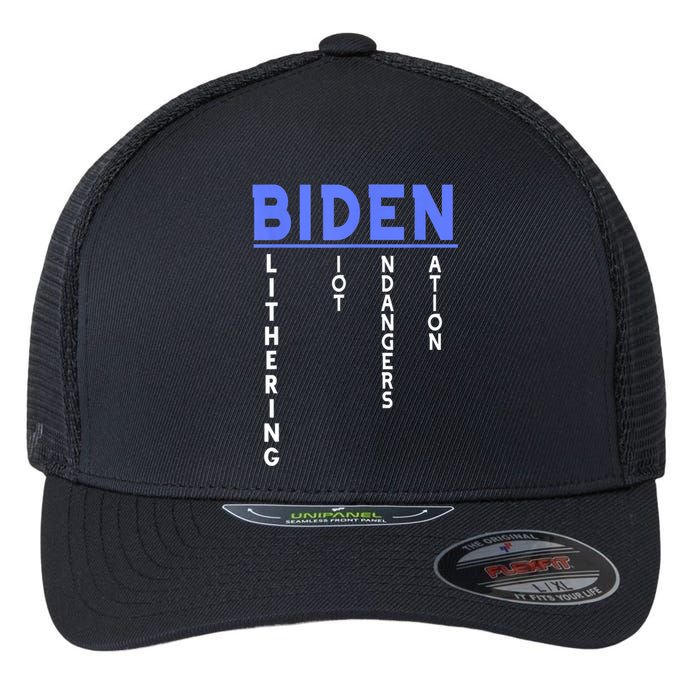 Funny Anti President Joe Biden Idiot, Democratic Republican Flexfit Unipanel Trucker Cap