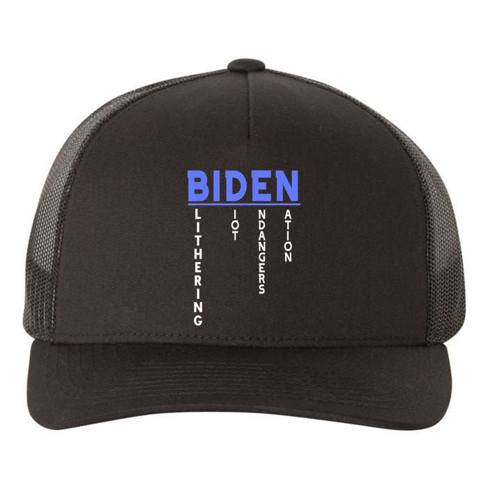 Funny Anti President Joe Biden Idiot, Democratic Republican Yupoong Adult 5-Panel Trucker Hat