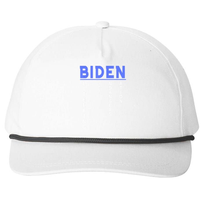 Funny Anti President Joe Biden Idiot, Democratic Republican Snapback Five-Panel Rope Hat