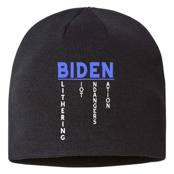 Funny Anti President Joe Biden Idiot, Democratic Republican Sustainable Beanie