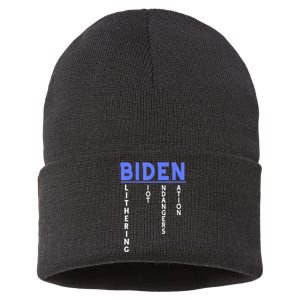 Funny Anti President Joe Biden Idiot, Democratic Republican Sustainable Knit Beanie