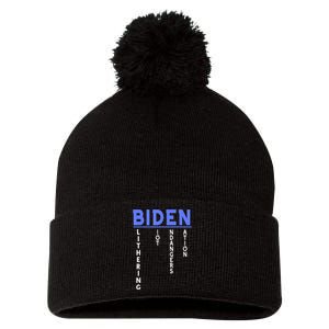 Funny Anti President Joe Biden Idiot, Democratic Republican Pom Pom 12in Knit Beanie