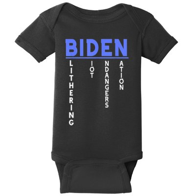 Funny Anti President Joe Biden Idiot, Democratic Republican Baby Bodysuit