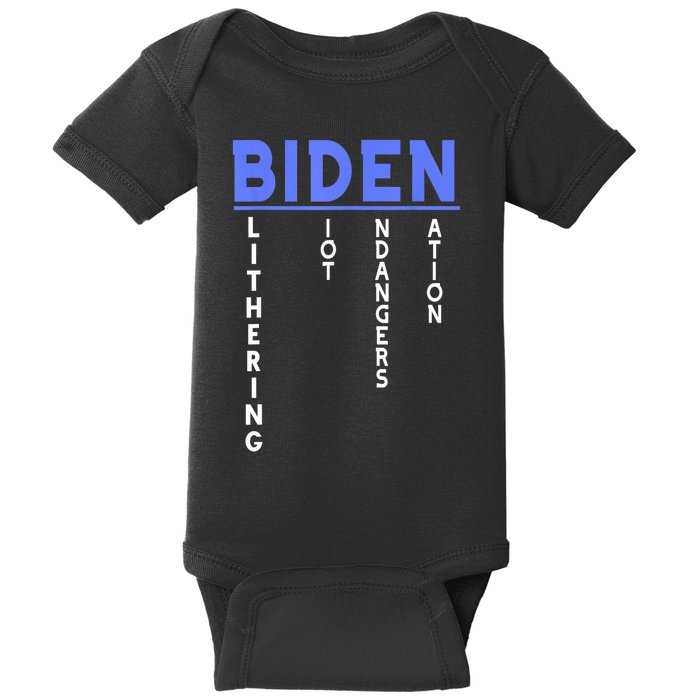 Funny Anti President Joe Biden Idiot, Democratic Republican Baby Bodysuit