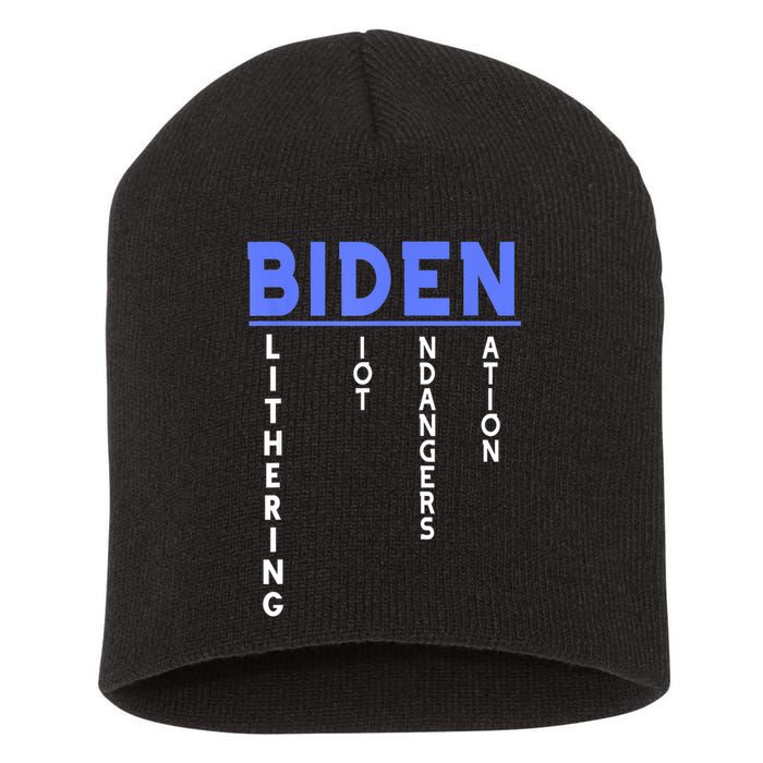 Funny Anti President Joe Biden Idiot, Democratic Republican Short Acrylic Beanie