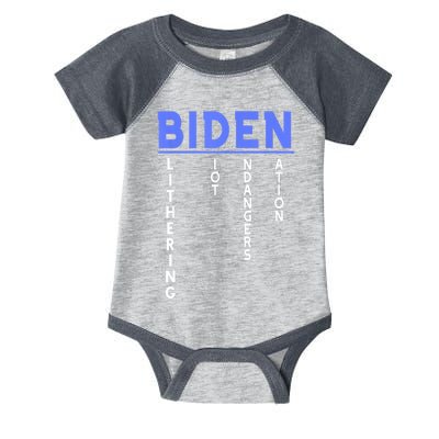 Funny Anti President Joe Biden Idiot, Democratic Republican Infant Baby Jersey Bodysuit