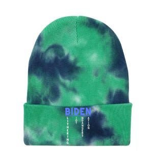 Funny Anti President Joe Biden Idiot, Democratic Republican Tie Dye 12in Knit Beanie