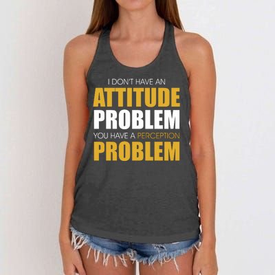 Funny Attitude Perception Problem Women's Knotted Racerback Tank