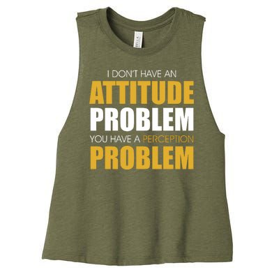 Funny Attitude Perception Problem Women's Racerback Cropped Tank