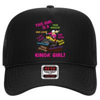 Funny ATV Quad Biking Saying ATV Girl Four Wheeler Girls High Crown Mesh Back Trucker Hat