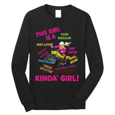 Funny ATV Quad Biking Saying ATV Girl Four Wheeler Girls Long Sleeve Shirt