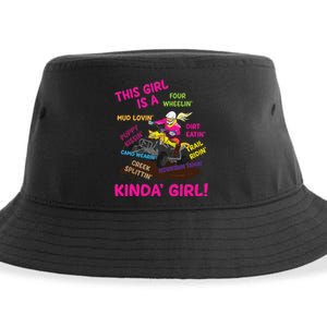 Funny ATV Quad Biking Saying ATV Girl Four Wheeler Girls Sustainable Bucket Hat