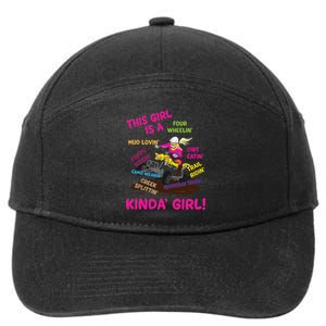 Funny ATV Quad Biking Saying ATV Girl Four Wheeler Girls 7-Panel Snapback Hat