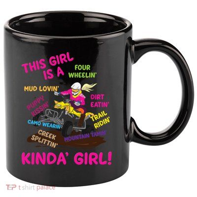 Funny ATV Quad Biking Saying ATV Girl Four Wheeler Girls 11oz C Handle Ceramic Mug