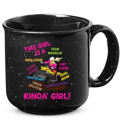 Funny ATV Quad Biking Saying ATV Girl Four Wheeler Girls 15oz Campfire Ceramic Mug