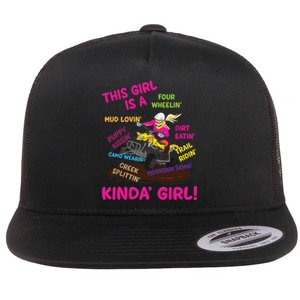 Funny ATV Quad Biking Saying ATV Girl Four Wheeler Girls Flat Bill Trucker Hat