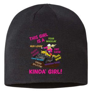 Funny ATV Quad Biking Saying ATV Girl Four Wheeler Girls Sustainable Beanie