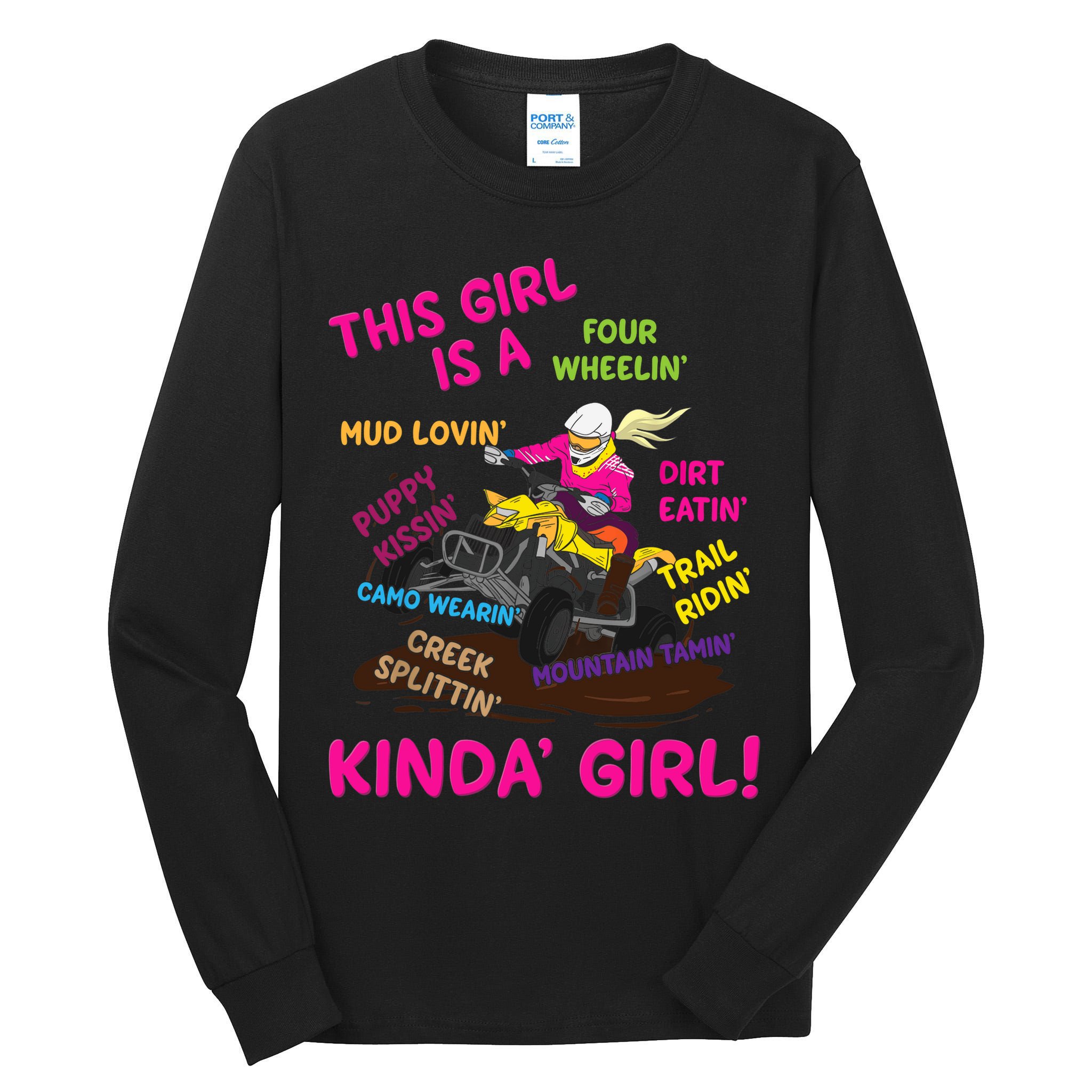 Funny ATV Quad Biking Saying ATV Girl Four Wheeler Girls Tall Long Sleeve T-Shirt