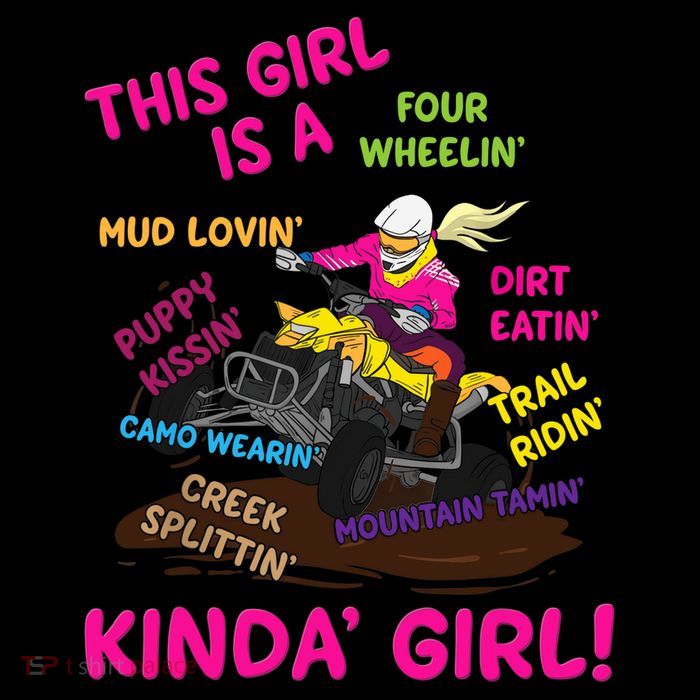 Funny ATV Quad Biking Saying ATV Girl Four Wheeler Girls Premium T-Shirt