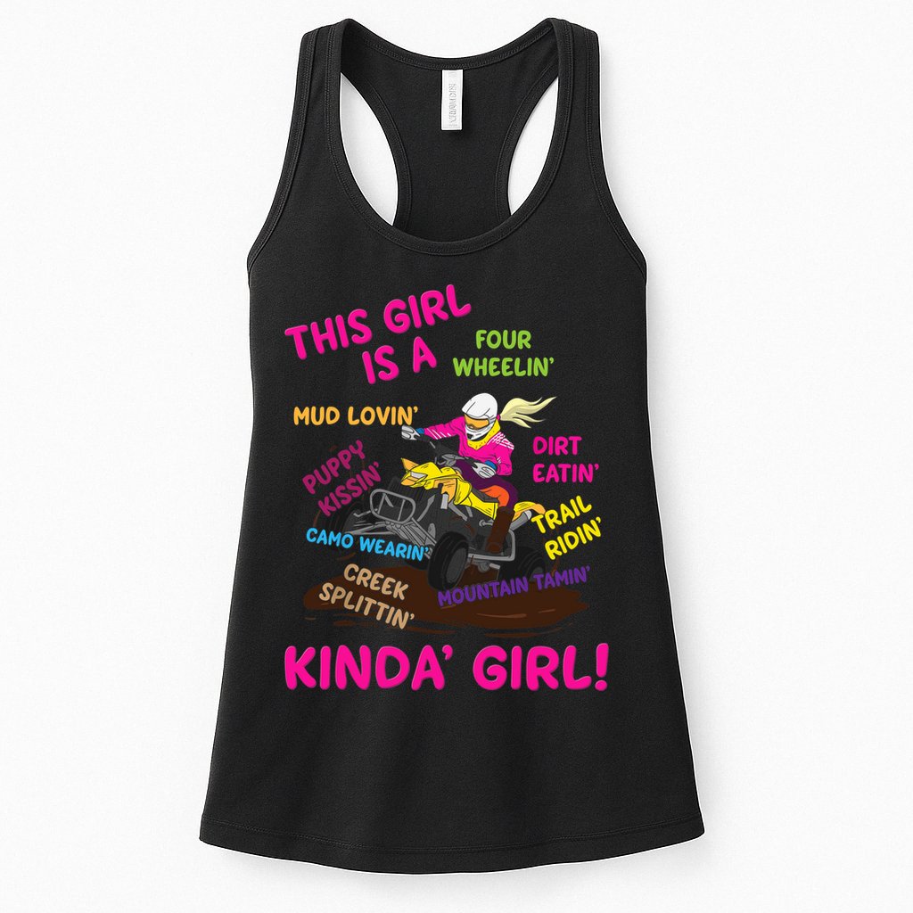 Funny ATV Quad Biking Saying ATV Girl Four Wheeler Girls Womens Tank Top