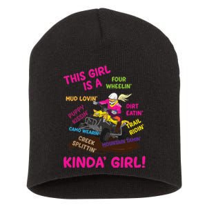 Funny ATV Quad Biking Saying ATV Girl Four Wheeler Girls Short Acrylic Beanie