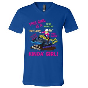 Funny Atv Quad Biking Saying Gift Atv Gift Four Wheeler Gift V-Neck T-Shirt