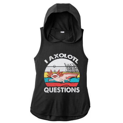 Funny Axolotl Questions Vintage Axolotl Gift Ladies PosiCharge Tri-Blend Wicking Draft Hoodie Tank