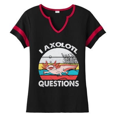 Funny Axolotl Questions Vintage Axolotl Gift Ladies Halftime Notch Neck Tee