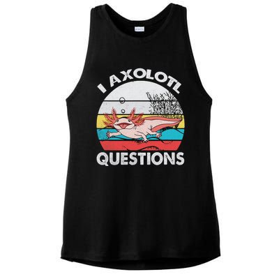 Funny Axolotl Questions Vintage Axolotl Gift Ladies PosiCharge Tri-Blend Wicking Tank