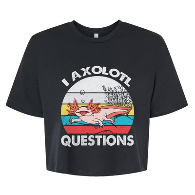 Funny Axolotl Questions Vintage Axolotl Gift Bella+Canvas Jersey Crop Tee