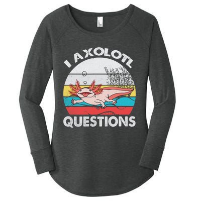 Funny Axolotl Questions Vintage Axolotl Gift Women's Perfect Tri Tunic Long Sleeve Shirt