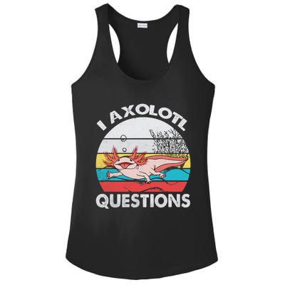 Funny Axolotl Questions Vintage Axolotl Gift Ladies PosiCharge Competitor Racerback Tank