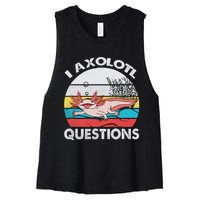 Funny Axolotl Questions Vintage Axolotl Gift Women's Racerback Cropped Tank