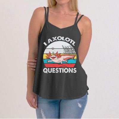 Funny Axolotl Questions Vintage Axolotl Gift Women's Strappy Tank