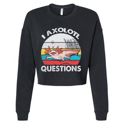 Funny Axolotl Questions Vintage Axolotl Gift Cropped Pullover Crew